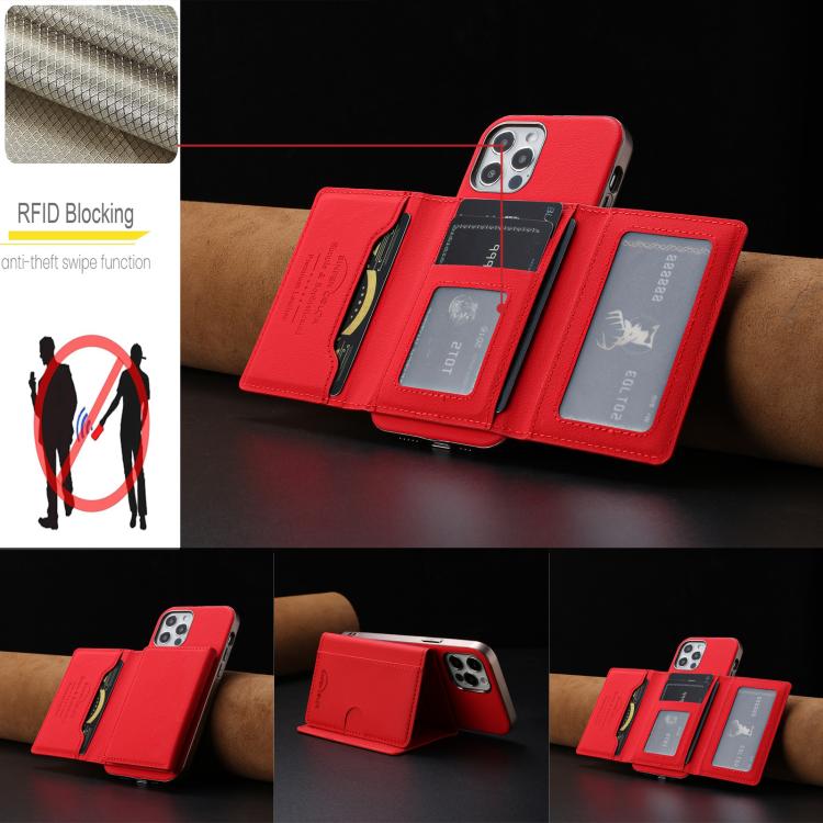 Portafoglio magnetico con protezione RFID per iPhone 12 Pro