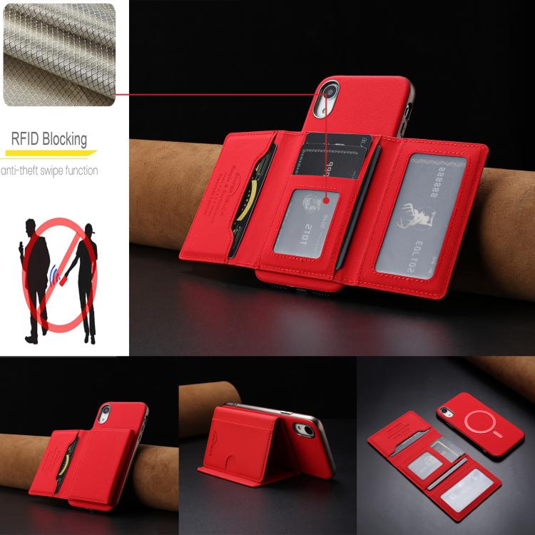 Portafoglio magnetico orizzontale con protezione RFID per iPhone