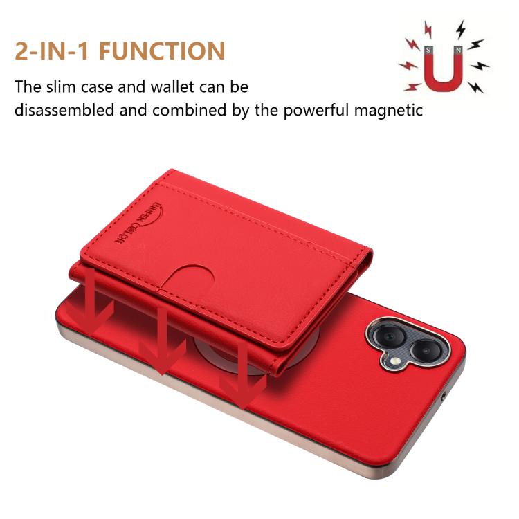Portafoglio magnetico orizzontale a tinta unita con protezione RFID MagSafe per telefono., For Samsung Galaxy A06, For Samsung Galaxy A56, For Samsung Galaxy A26, For Samsung Galaxy A36