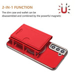 Portafoglio magnetico orizzontale a tinta unita con protezione RFID MagSafe per telefono., For Samsung Galaxy S22 5G, For Samsung Galaxy S21 5G, For Samsung Galaxy S21+ 5G, For Samsung Galaxy S21 Ultra 5G