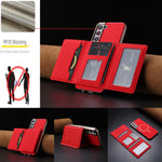 Portafoglio magnetico orizzontale a tinta unita con protezione RFID MagSafe per telefono., For Samsung Galaxy S22 5G, For Samsung Galaxy S21 5G, For Samsung Galaxy S21+ 5G, For Samsung Galaxy S21 Ultra 5G