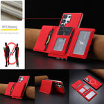 Portafoglio magnetico orizzontale a tinta unita con protezione RFID MagSafe per telefono., For Samsung Galaxy S24 Ultra 5G, For Samsung Galaxy S24+ 5G, For Samsung Galaxy S24 5G, For Samsung Galaxy S23 Ultra 5G