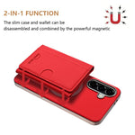 Portafoglio magnetico orizzontale a tinta unita con protezione RFID MagSafe per telefono., For Samsung Galaxy S25 5G, For Samsung Galaxy S25+ 5G, For Samsung Galaxy S25 Ultra 5G, For Samsung Galaxy S24 FE 5G