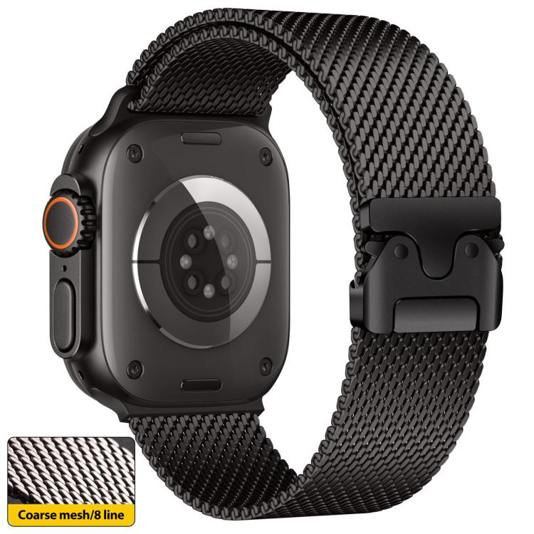 Cinturino per orologio xDfind con fibbia a ombrello, maglia milanese in acciaio inossidabile., For Apple Watch 46mm / 49mm / 45mm / 44mm Think Mesh