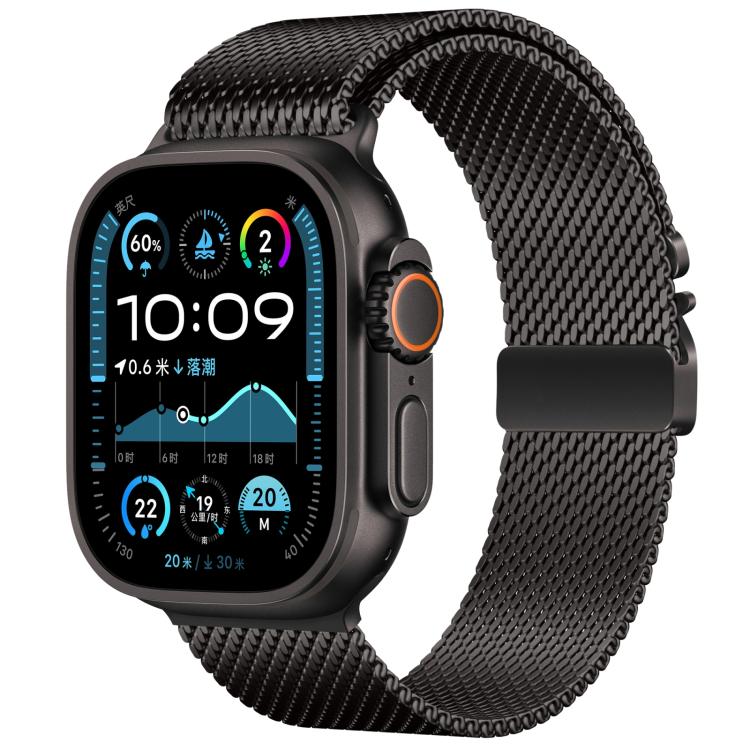 Cinturino per orologio xDfind con fibbia a ombrello, maglia milanese in acciaio inossidabile., For Apple Watch 46mm / 49mm / 45mm / 44mm Think Mesh