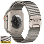 Cinturino per orologio xDfind con fibbia a ombrello, maglia milanese in acciaio inossidabile., For Apple Watch 46mm / 49mm / 45mm / 44mm Think Mesh