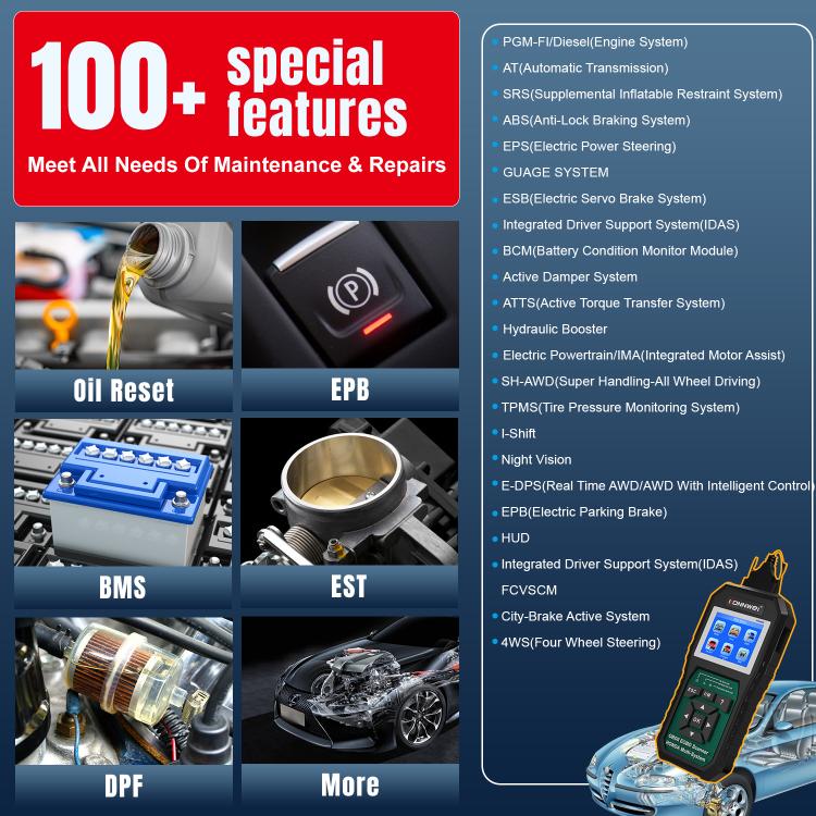 Strumento di diagnosi OBD2 per auto KONNWEI KW420 con schermo a colori da 2,8 pollici per Honda, KW420