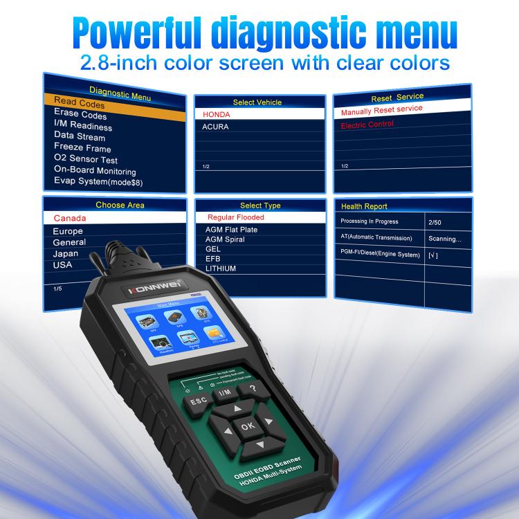 Strumento di diagnosi OBD2 per auto KONNWEI KW420 con schermo a colori da 2,8 pollici per Honda, KW420