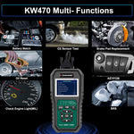 Strumento di diagnosi OBD2 per auto KONNWEI KW470 con schermo a colori da 2,8 pollici per Ford, KW470