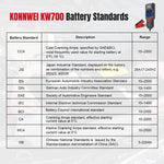 KONNWEI KW700 Tester per batterie auto 12V/24V con schermo a colori da 2,8 pollici e stampante integrata, KW700