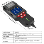 KONNWEI KW700 Tester per batterie auto 12V/24V con schermo a colori da 2,8 pollici e stampante integrata, KW700