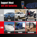 KONNWEI KW700 Tester per batterie auto 12V/24V con schermo a colori da 2,8 pollici e stampante integrata, KW700