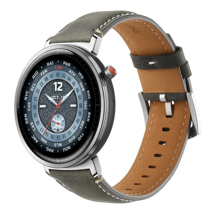 Cinturino per orologio xDfind Flat Crazy Horse in pelle con fibbia ad ardiglione, 20mm, 22mm
