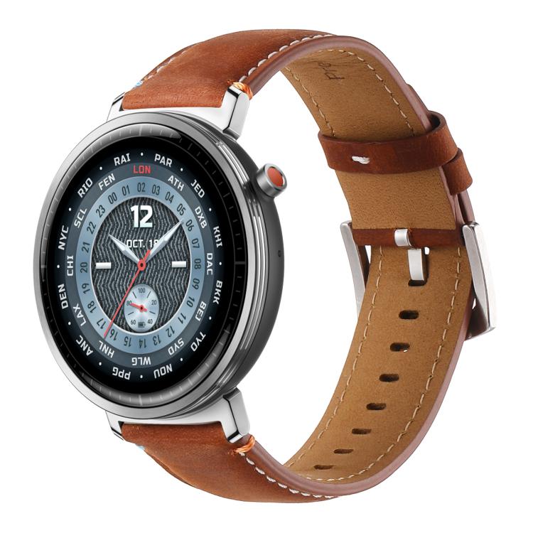 Cinturino per orologio xDfind Flat Crazy Horse in pelle con fibbia ad ardiglione, 20mm, 22mm