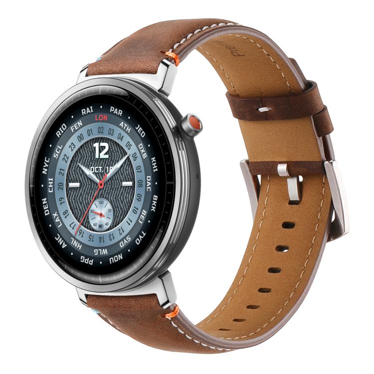 Cinturino per orologio xDfind Flat Crazy Horse in pelle con fibbia ad ardiglione, 20mm, 22mm