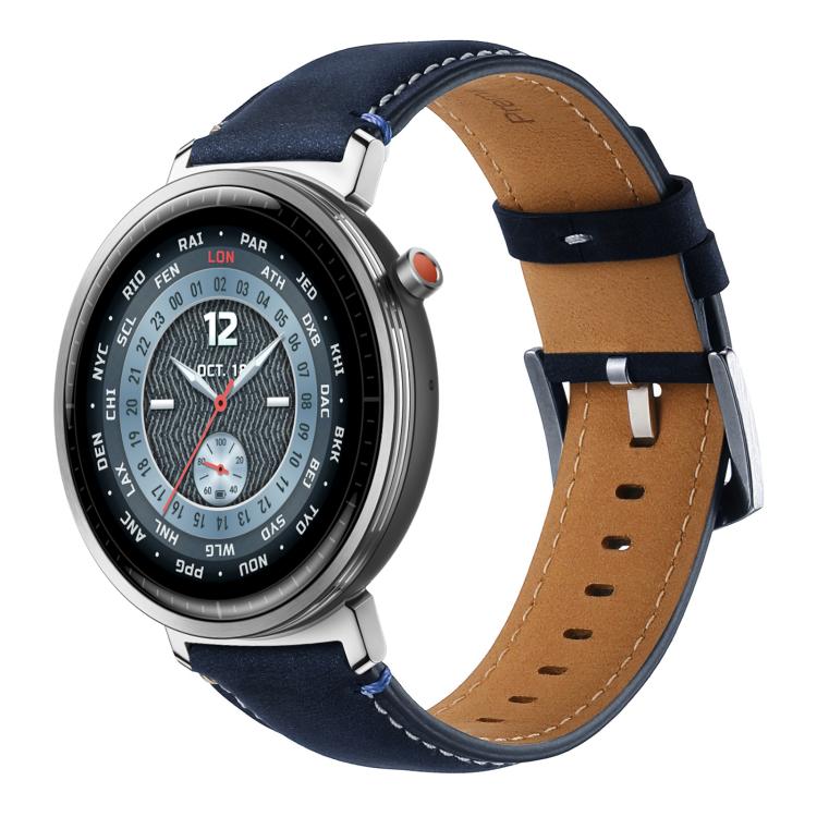 Cinturino per orologio xDfind Flat Crazy Horse in pelle con fibbia ad ardiglione, 20mm, 22mm