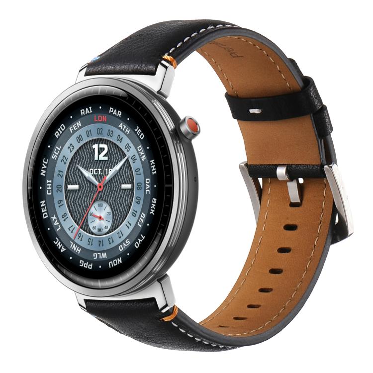 Cinturino per orologio xDfind Flat Crazy Horse in pelle con fibbia ad ardiglione, 20mm, 22mm