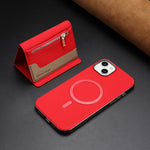Custodia portafoglio magnetica con cerniera per iPhone 14 Plus