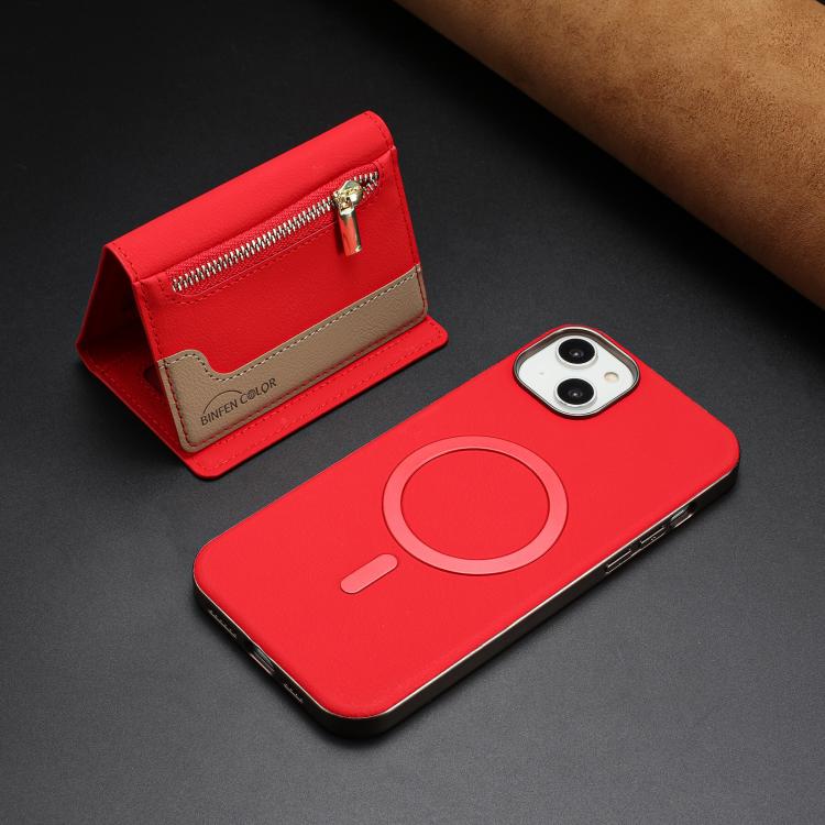 Custodia portafoglio magnetica con cerniera per iPhone 14 Plus