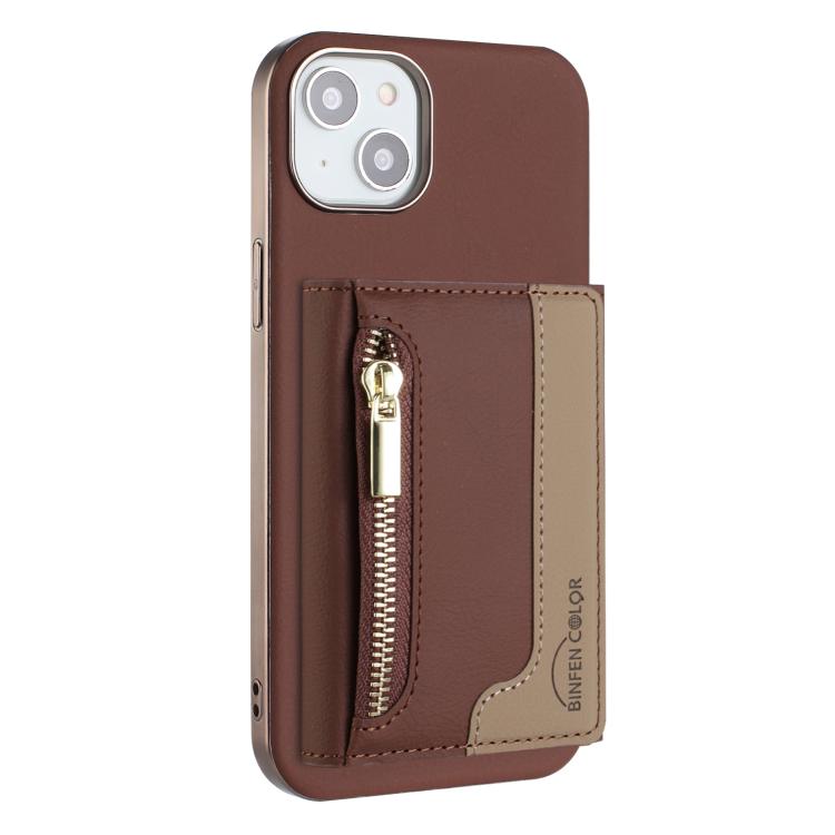 Custodia portafoglio magnetica con cerniera per iPhone 14 Plus