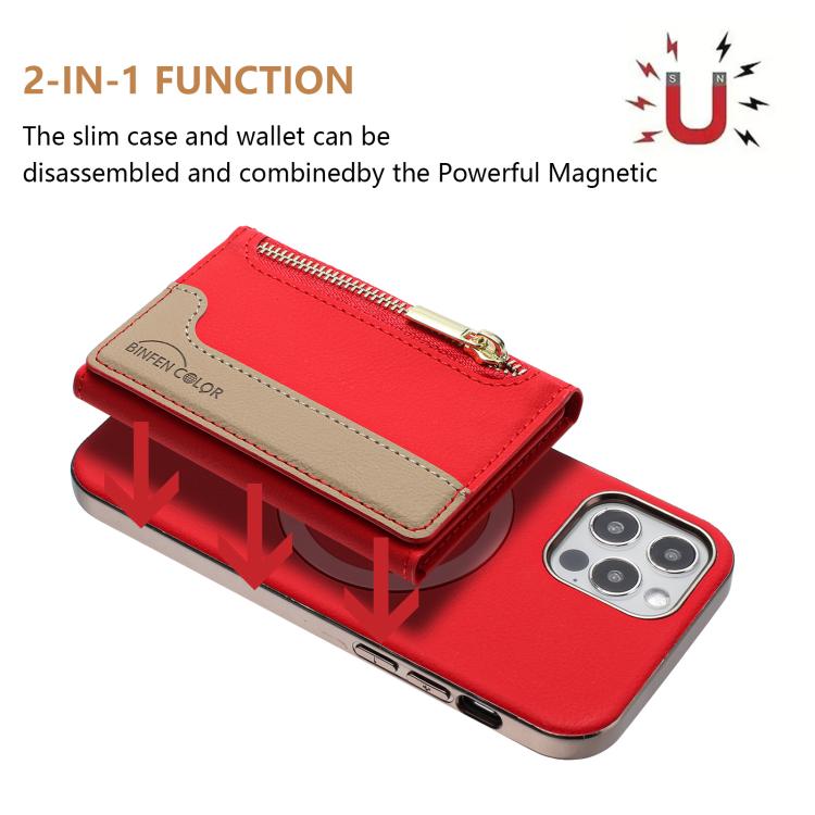 Custodia portafoglio magnetica con cerniera per iPhone 12 Pro