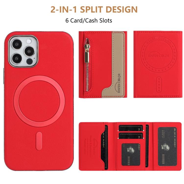 Custodia portafoglio magnetica con cerniera per iPhone 12 Pro