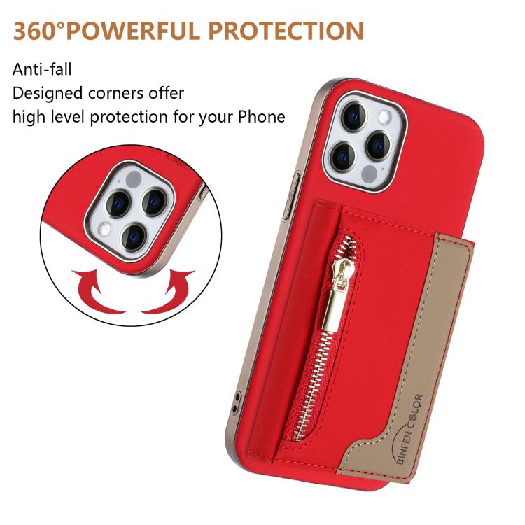Custodia portafoglio magnetica con cerniera per iPhone 12 Pro