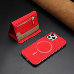 Custodia portafoglio magnetica con cerniera per iPhone 12 Pro