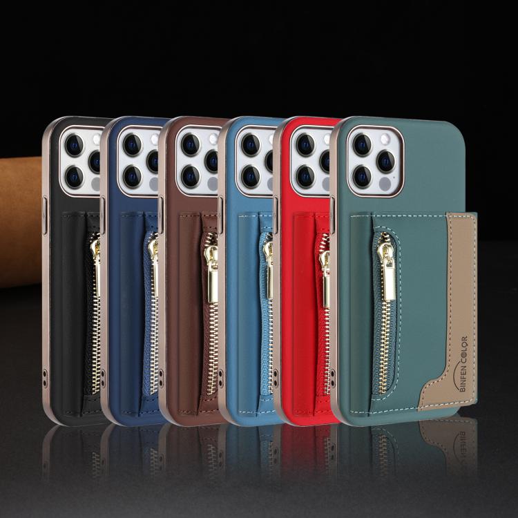 Custodia portafoglio magnetica con cerniera per iPhone 12 Pro