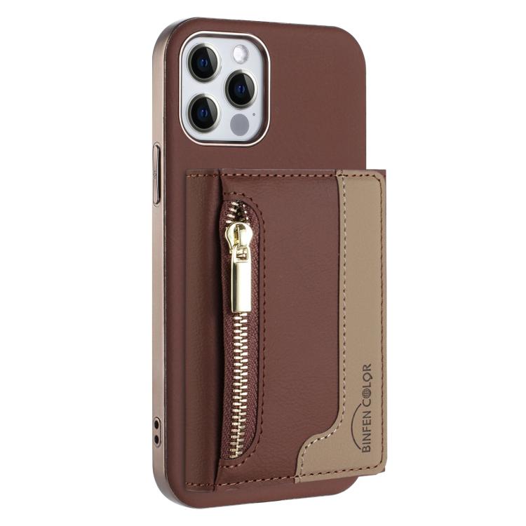 Custodia portafoglio magnetica con cerniera per iPhone 12 Pro