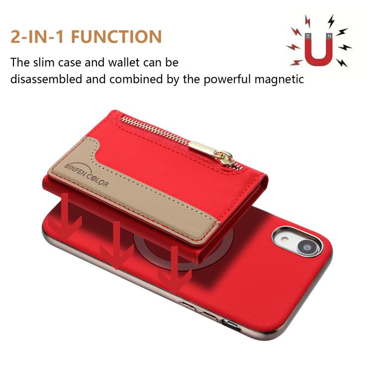 Custodia portafoglio magnetica con cerniera per iPhone 8 Plus