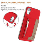 Custodia portafoglio magnetica con cerniera per iPhone 8 Plus