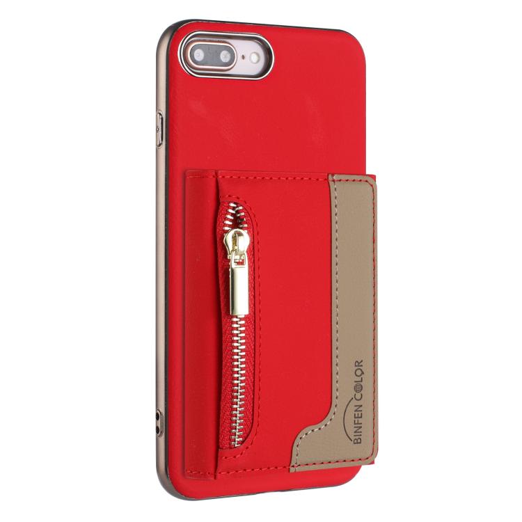 Custodia portafoglio magnetica con cerniera per iPhone 8 Plus