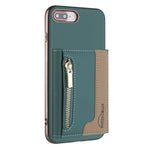 Custodia portafoglio magnetica con cerniera per iPhone 8 Plus