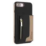 Custodia portafoglio magnetica con cerniera per iPhone 8 Plus