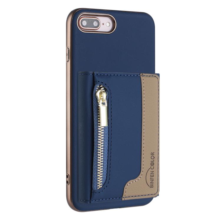 Custodia portafoglio magnetica con cerniera per iPhone 8 Plus