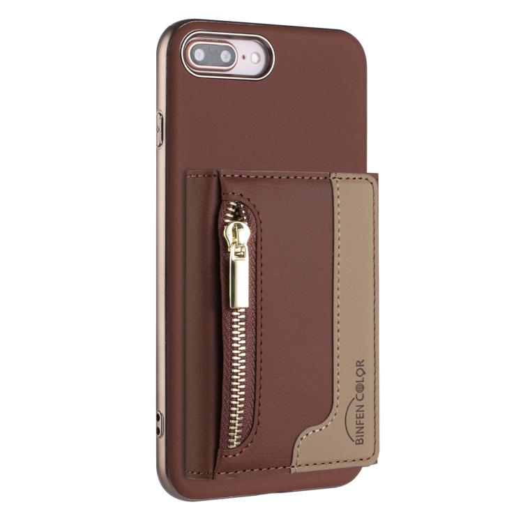 Custodia portafoglio magnetica con cerniera per iPhone 8 Plus