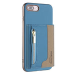 Custodia portafoglio magnetica con cerniera per iPhone 8 Plus