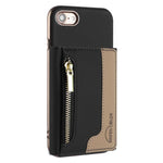 Custodia portafoglio magnetica con cerniera per iPhone 8 Plus
