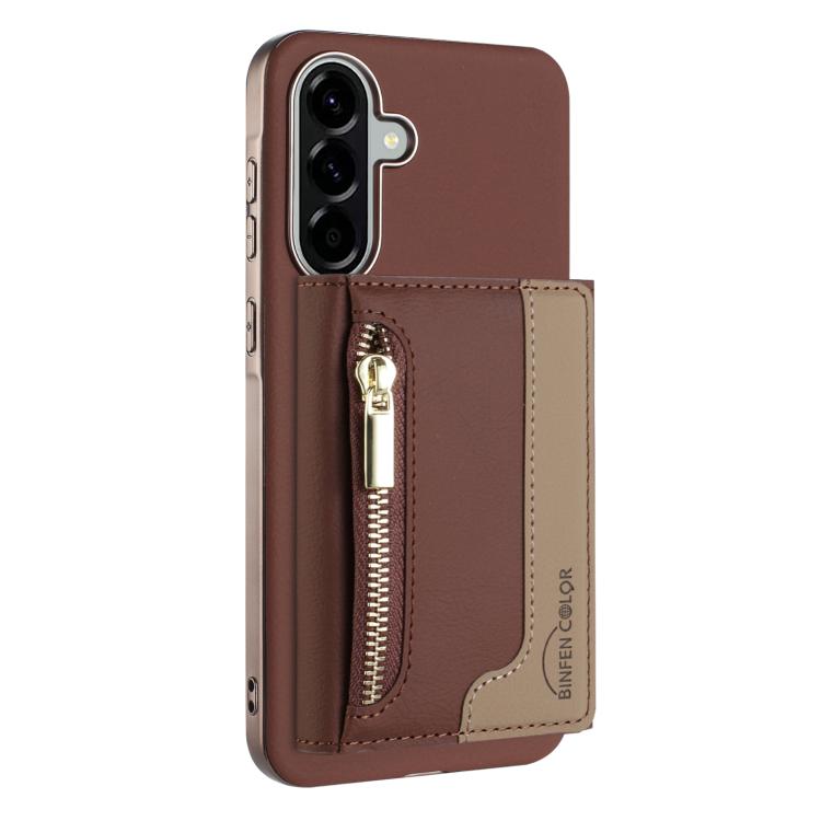 Portafoglio magnetico orizzontale con cerniera, custodia per telefono RFID MagSafe, For Samsung Galaxy A25, For Samsung Galaxy A55