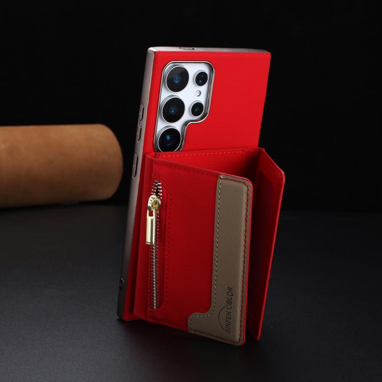Portafoglio magnetico orizzontale con cerniera, custodia per telefono RFID MagSafe, For Samsung Galaxy S24 Ultra 5G, For Samsung Galaxy S24+ 5G, For Samsung Galaxy S24 5G, For Samsung Galaxy S23 Ultra 5G