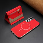 Portafoglio magnetico orizzontale con cerniera, custodia per telefono RFID MagSafe, For Samsung Galaxy S23+ 5G, For Samsung Galaxy S23 5G, For Samsung Galaxy S22 Ultra 5G, For Samsung Galaxy S22+ 5G