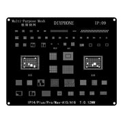 Stencil per reballing BGA con posizionamento preciso e anti-spostamento, tagliato al laser di precisione., For iPhone 15-15 Pro Max, For iPhone 14-14 Pro Max, For iPhone 13-13 Pro Max