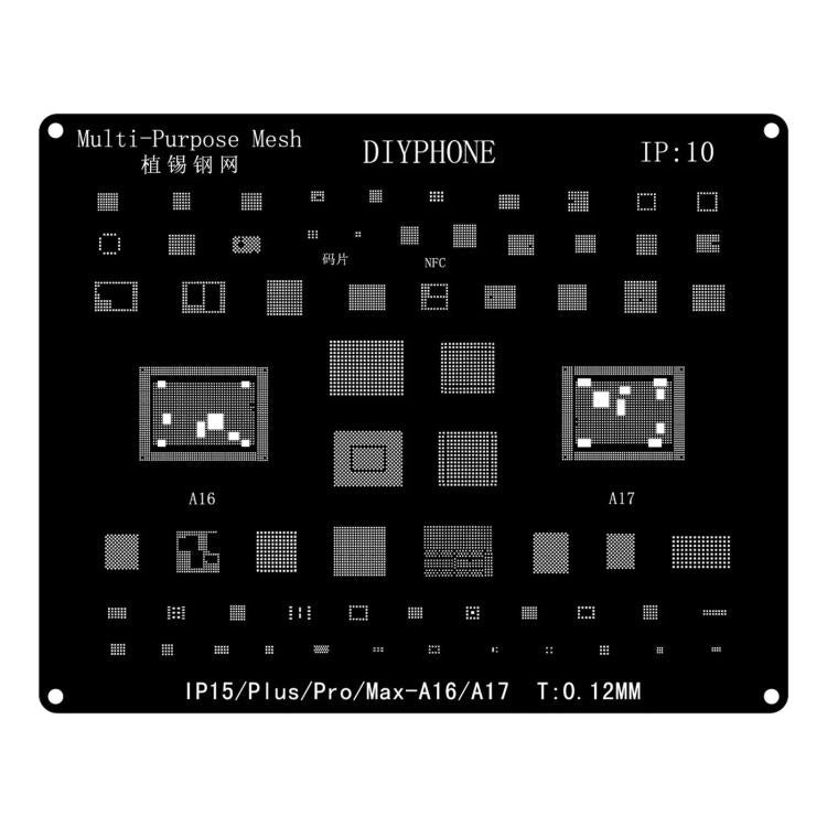 Stencil per reballing BGA con posizionamento preciso e anti-spostamento, tagliato al laser di precisione., For iPhone 15-15 Pro Max, For iPhone 14-14 Pro Max, For iPhone 13-13 Pro Max