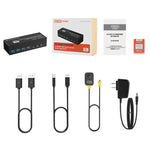 FJGEAR FJ-8K202DB 8K 60Hz DP Monitor KVM Switch, FJ-8K202DB, US Plug, FJ-8K202DB, EU Plug, FJ-8K202DB, UK Plug
