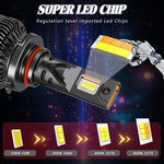 Confezione da 2 lampadine a LED per fari auto a tre colori, 60W, 8000LM, 6000K, con telecomando., 9005, 9006, H1, H4, H7, H11