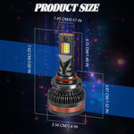 Confezione da 2 lampadine a LED per fari auto a tre colori, 60W, 8000LM, 6000K, con telecomando., 9005, 9006, H1, H4, H7, H11