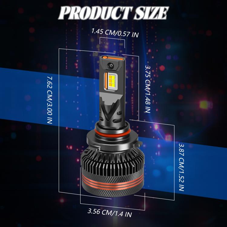 Confezione da 2 lampadine a LED per fari auto a tre colori, 60W, 8000LM, 6000K, con telecomando., 9005, 9006, H1, H4, H7, H11