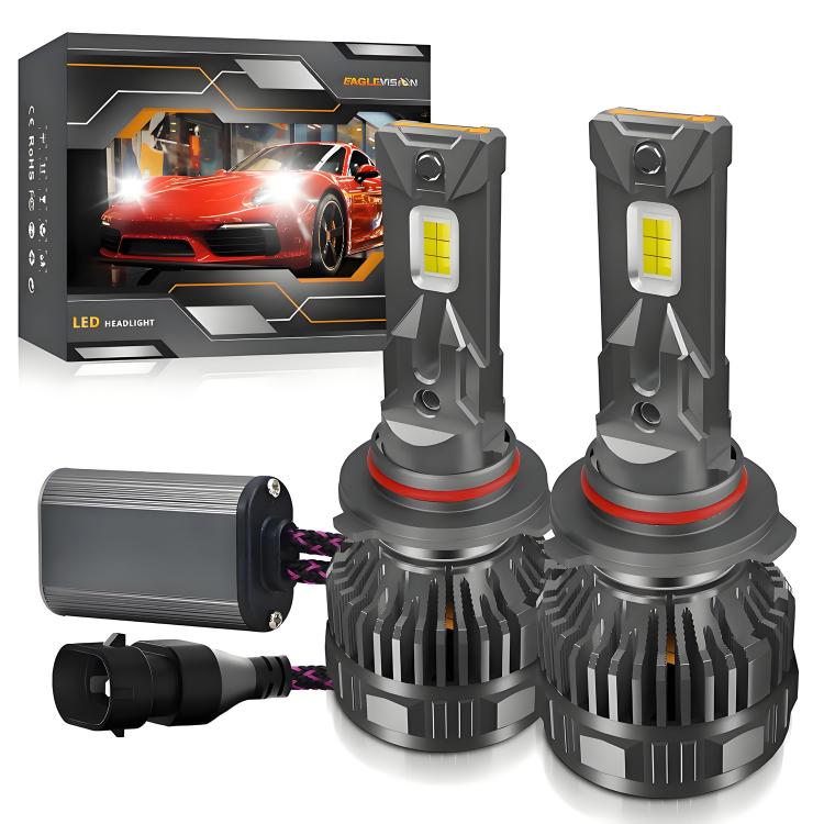 Confezione da 2 lampadine a LED per fari auto da 50W 6000LM 6000K con doppio tubo di rame., 9005, 9006, H1, H4, H7, H11