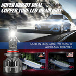 Confezione da 2 lampadine a LED per fari auto da 50W 6000LM 6000K con doppio tubo di rame., 9005, 9006, H1, H4, H7, H11